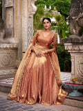 Rust Orange Color Sequins And Thread Embroidery Work Belt Fendi Lehenga Choli