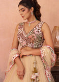 Coffee Designer Bridal Lehenga with Embroidered Dupatta