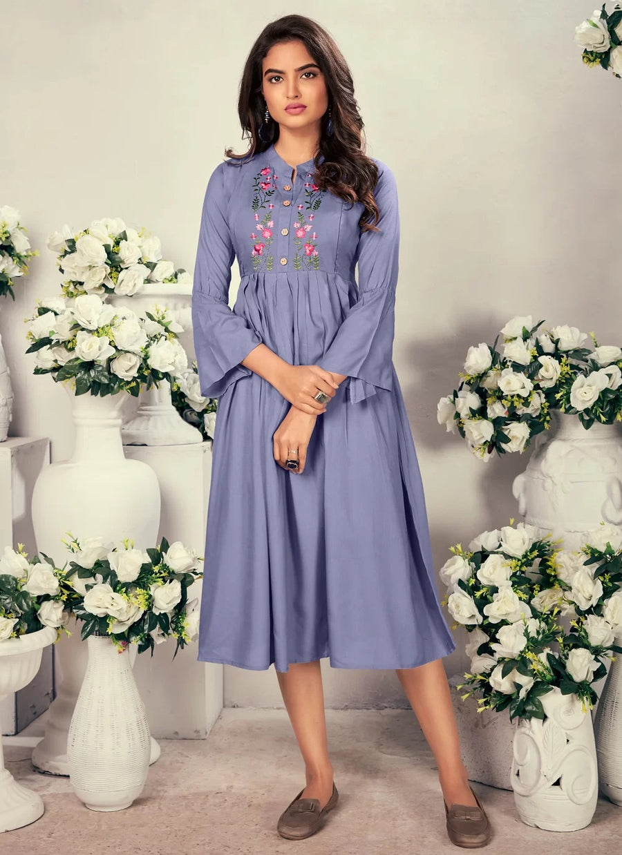 Comfortable Heavy Rayon Feeding Kurti with Beautiful Embroidery Work