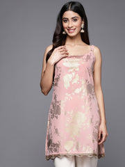 Comfortable Women's Pink Crepe Printed Tunic