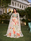 Floral lehenga with lace border