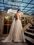 Cream Color Sequins And Thread Embroidery Work Gold Crush Lehenga Choli