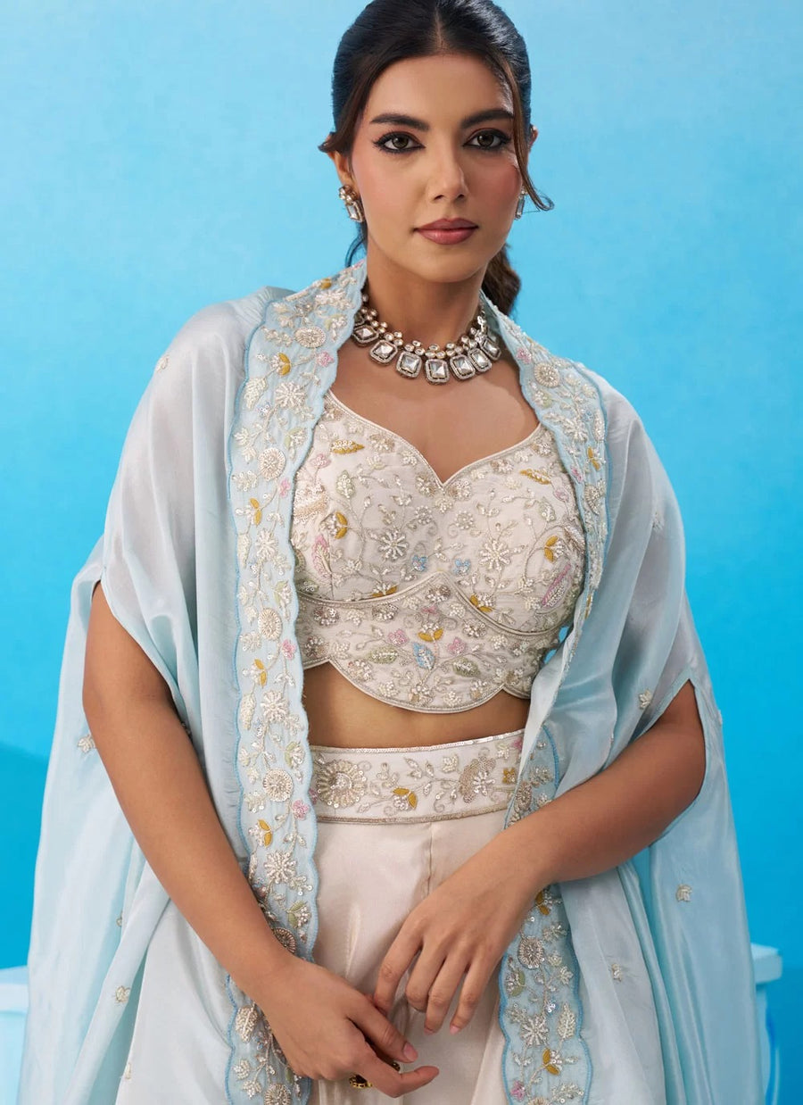 Pastel indo western outfit for mehndi and brunch