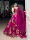 pink sequins embroidery lehenga choli
