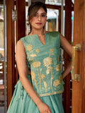 elegant sky blue lehenga for women