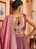 Luxury rose gold ring ceremony lehenga for women