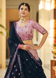 Elegant Dusty Pink Art Silk Lehenga with Georgette Dupatta featuring Thread and Sequins Embroidery