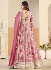Elegant festive Anarkali suit with front and back embroidery
