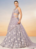 Elegant Ethnic Bridesmaid Lehenga in Vibrant Mauve with Heavy Zarkan and Sequins