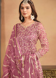 Elegant Lavender Net Embroidered Sharara Set for Women