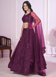 Elegant purple lehenga for engagement and reception functions