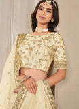 Cream Bridesmaid Lehenga with Can Can & Embroidery