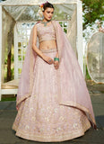 Mauve Tissue Wedding Lehenga | Sequins & Embroidery – Indian Wedding Lehenga for Women