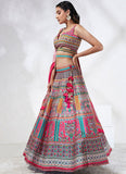 Enchanting Pink Poly Georgette Lehenga Choli Set with Sequins and Zarkan Embroidery