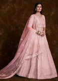 Ethereal Organza Rose Pink Lehenga Choli