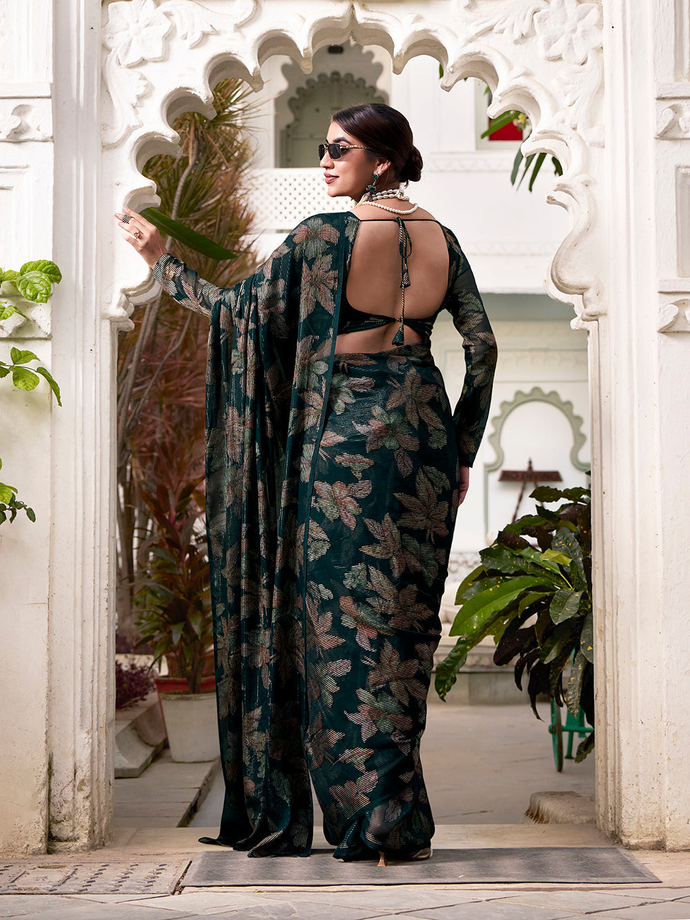 Festive wear lurex brasso saree for women