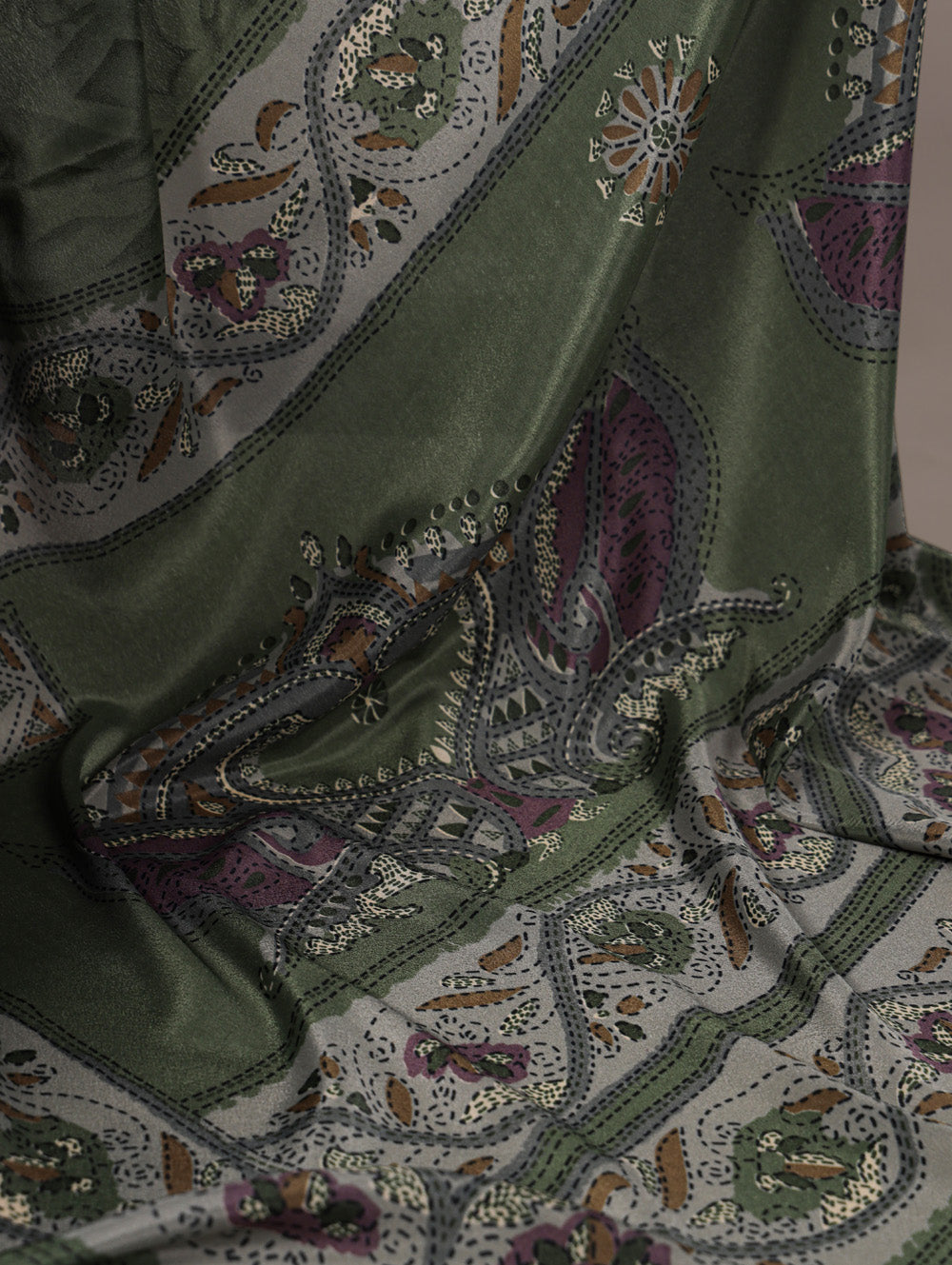 Mehendi color saree for evening gatherings