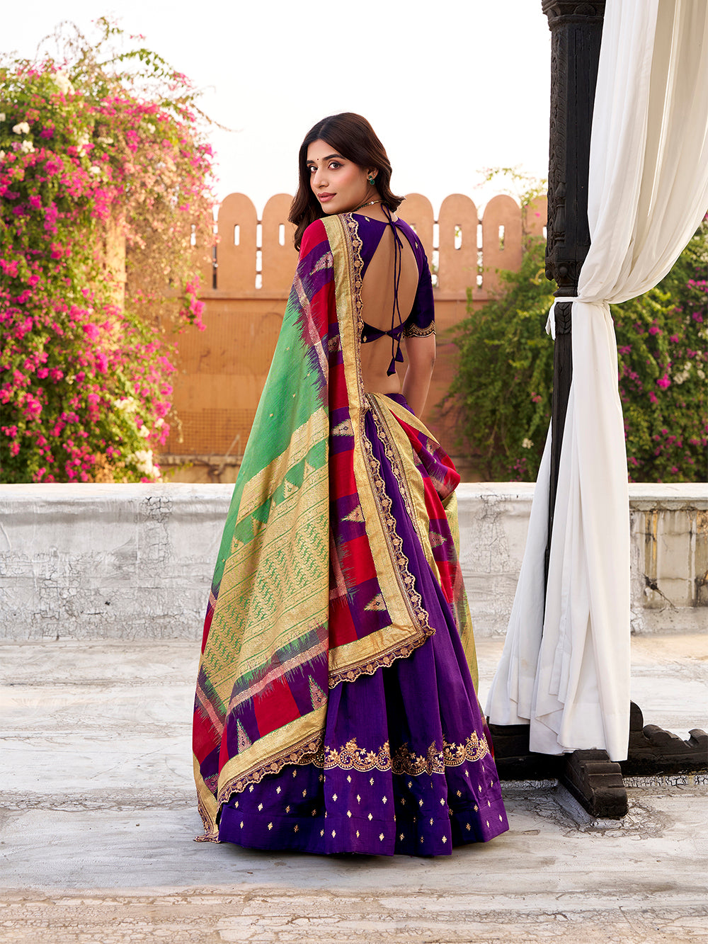 designer purple festive lehenga choli