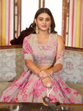 Indo Weastern Beads Work Lehenga