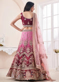 Exquisite Multi Colored Art Silk Lehenga with Stunning Stone and Sequin Embellishments