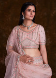 Exquisite Thread Work Net A Line Lehenga Choli