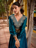 traditional blue lehenga choli