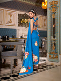 Elegant firozi plain saree with designer border