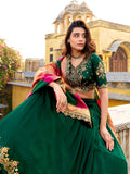 festive wear green lehenga