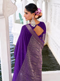Office party wear purple Chinon saree