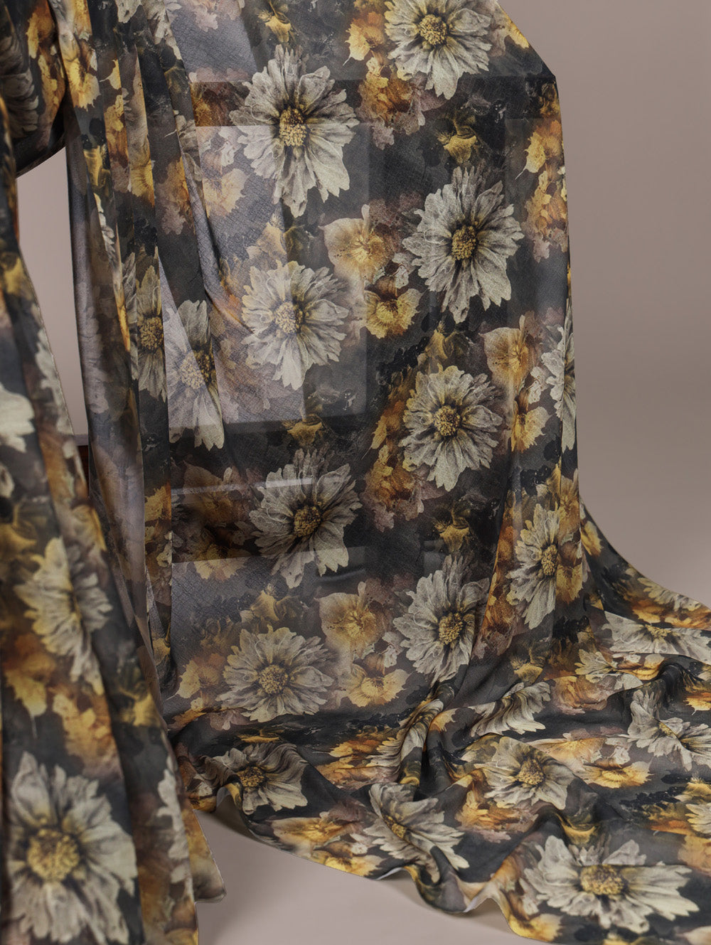 Lightweight festive saree in mehendi shade