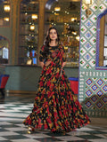 Black Color Floral Printed Marbel Chaniya Choli