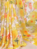 Lightweight yellow saree for festive wear