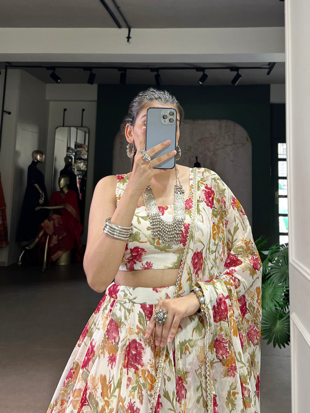 8-Meter Flair Chiffon Lehenga with Canvas