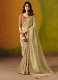 Gold Designer Zari Silk Saree for Wedding
