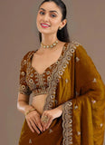 Golden Festive Tissue Silk Saree for Wedding Functions