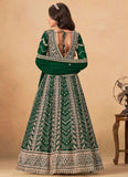 Graceful Green Faux Georgette Abaya Style Suit with Full Embroidery