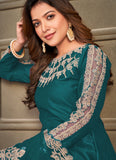 Green Color Art Silk Wedding Anarkali Suit