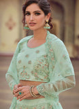 Green Color Soft Net Lehenga Choli