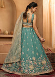 Radiant Green Georgette Lehenga with Sequins & Stone Embroidery
