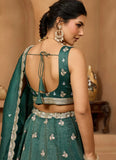 Radiant green designer lehenga with sequin & stone embroidery