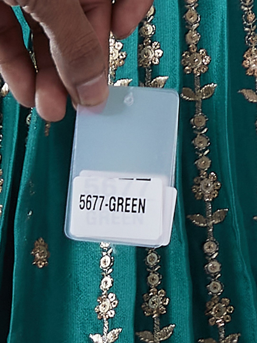 Green Pure Georgette Sequins Embroidered Semi Stitched Lehenga