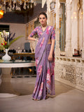 Lightweight grey festive georgette saree