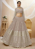 Grey Georgette Sequins And Zari Embroidery Indian Choli and ghagra