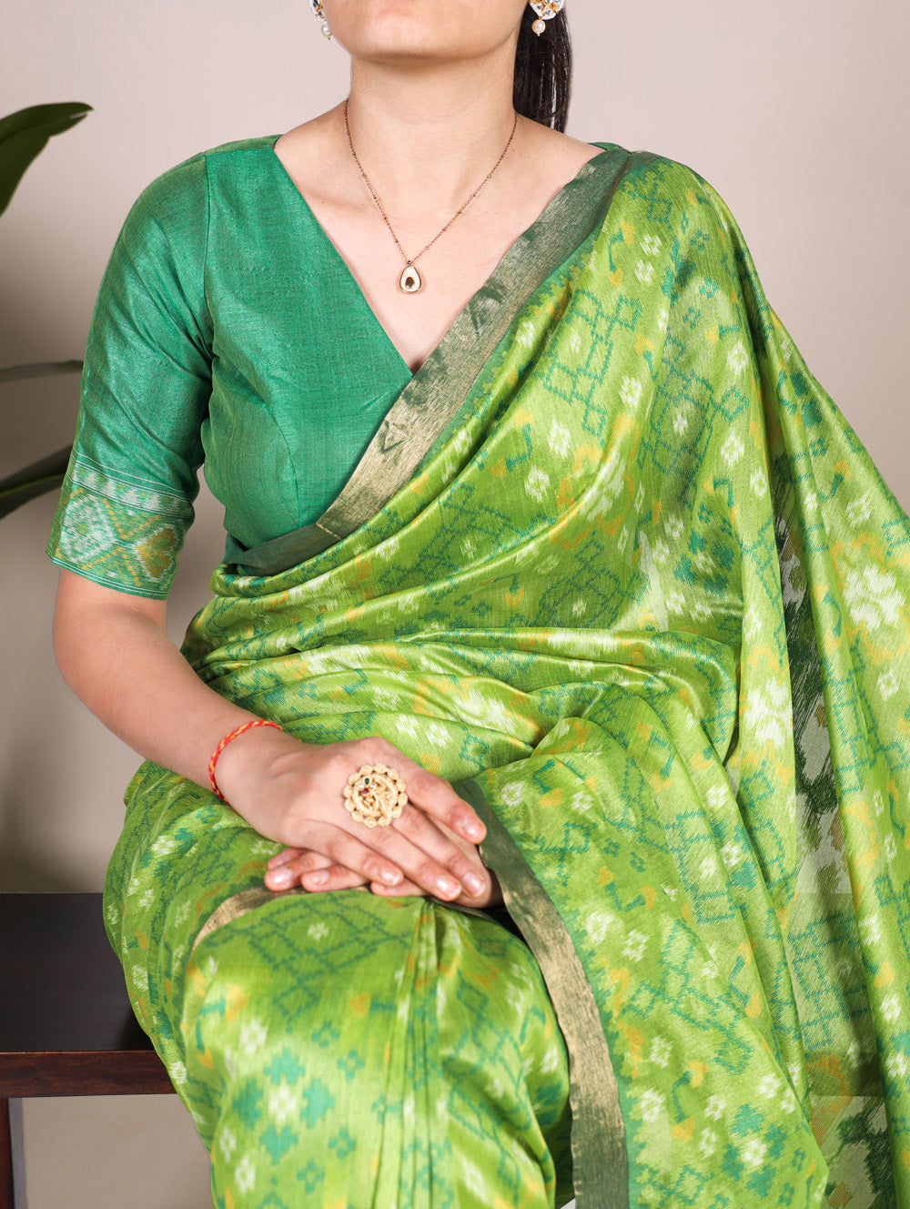 Jacquard silk saree with zari weaving work
