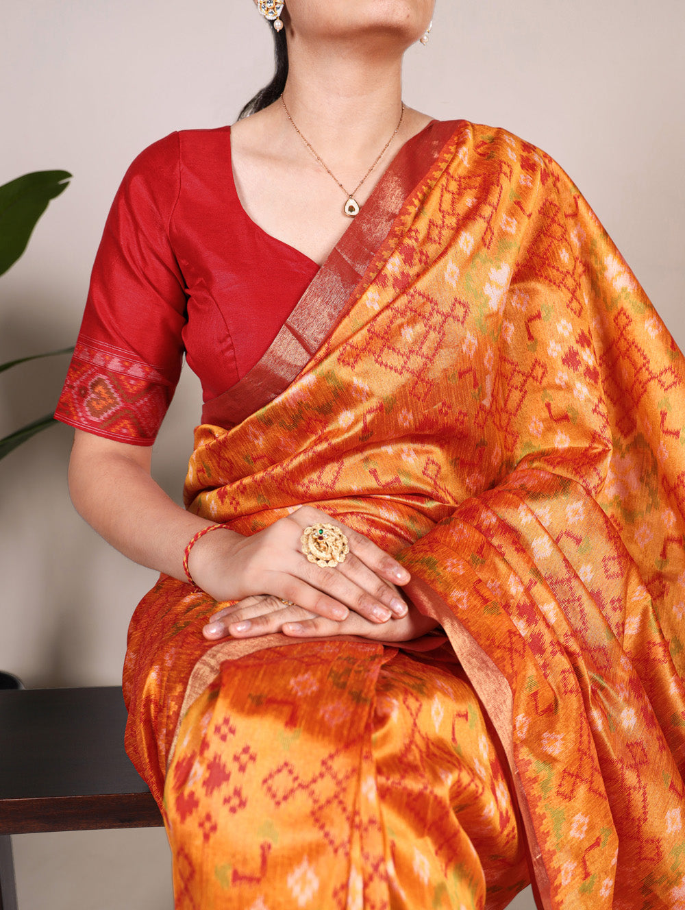 Patola design saree with zari weaving