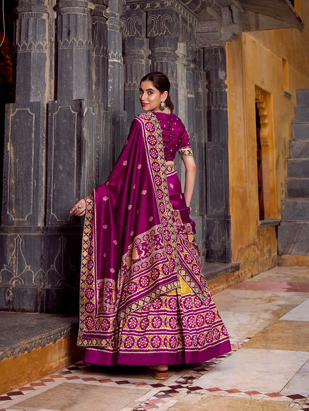 Indian festive wear patola print lehenga