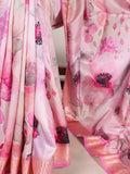 Tussar silk saree with wine blouse fabric
