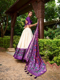 Purple Color Patola Print With Tussar Silk Lehenga Choli