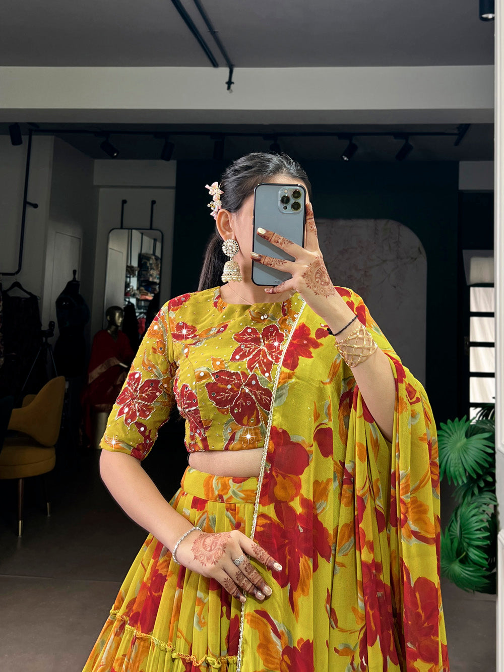 designer yellow lehenga choli