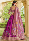 Deep Purple Embroidered Lehenga Choli with Dupatta